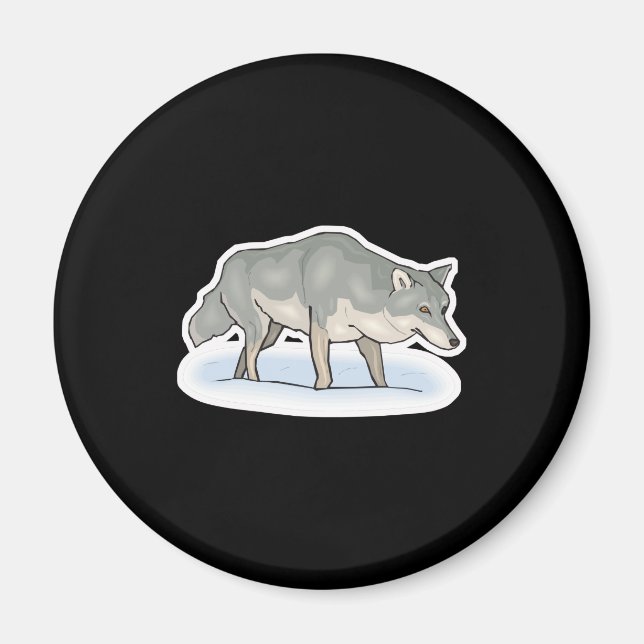 Imã lobo na neve (Frente)