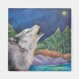 Imã Lobo selvagem que urra