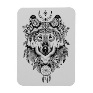 Ímã Lobo Tribal Indiano