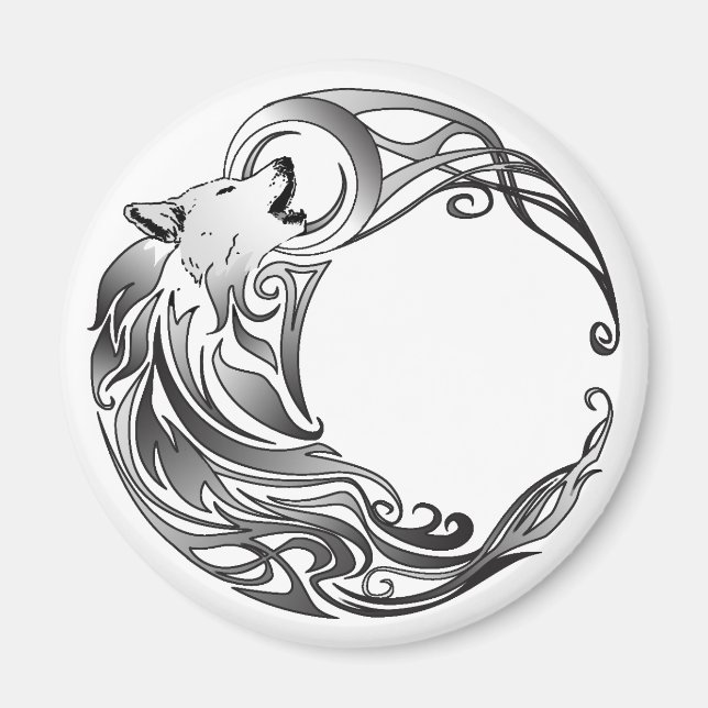 Imã Lobo Tribal - Sombreado (Frente)