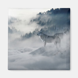 Imã Lobos numa paisagem de inverno