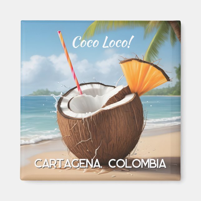 Imã Localização Personalizada Coco Loco (Frente)