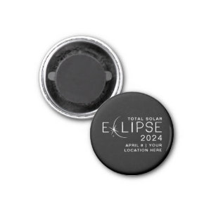 Imã Localização Personalizada do Eclipse Solar 2024 Co
