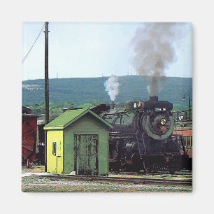 Imã Locomotiva de vapor que entra a jarda do trem