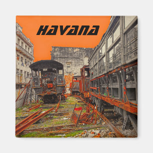 Imã Locomotivas enferrujadas com vagões de mercadorias