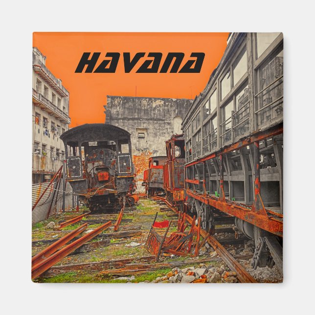 Imã Locomotivas enferrujadas com vagões de mercadorias (Frente)