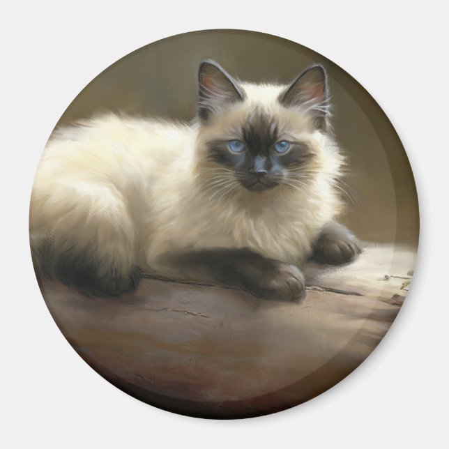 Imã Log Lounger Siamese Kitten (Frente)