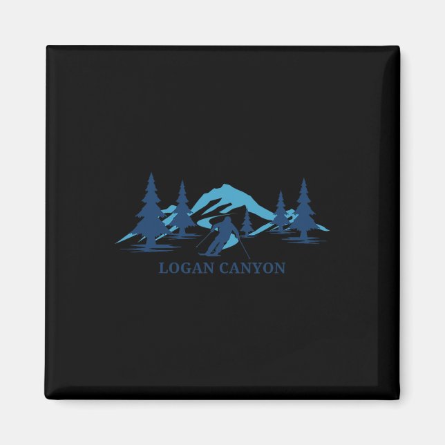Imã Logan Canyon Utah Ski Resort Skiier (Frente)