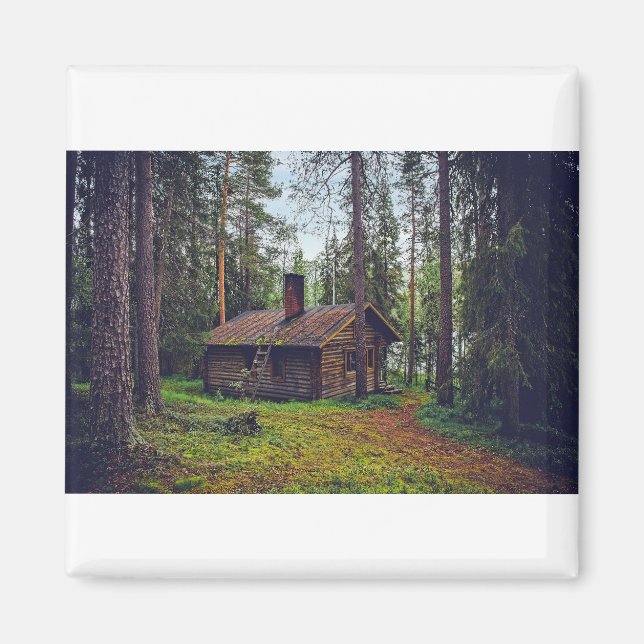 Imã Login Cabine Casa residencial Finlândia Paisagem (Frente)