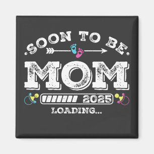 Imã Logo de Futuramente Mamãe 2025 Carregando Quadrado