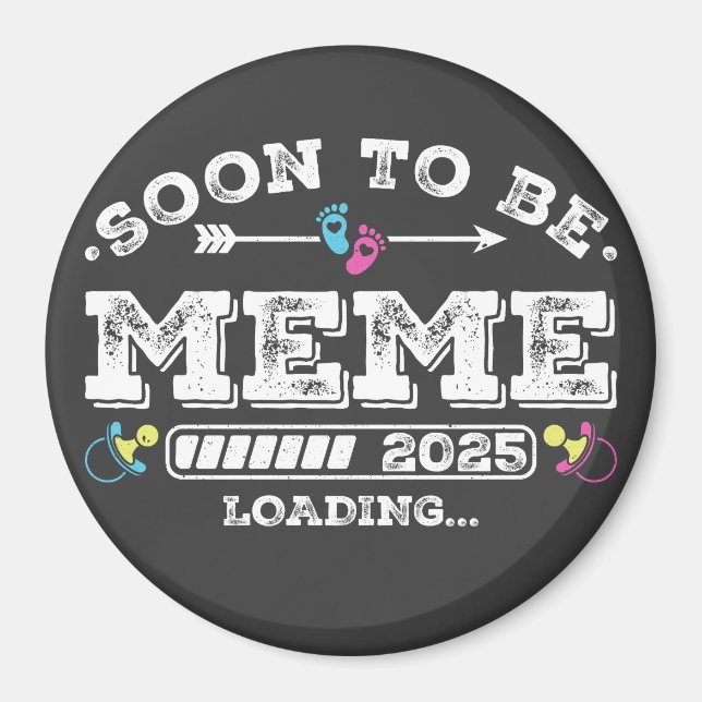 Imã Logo de Meme Futuro 2025 Círculo de Carregamento (Frente)