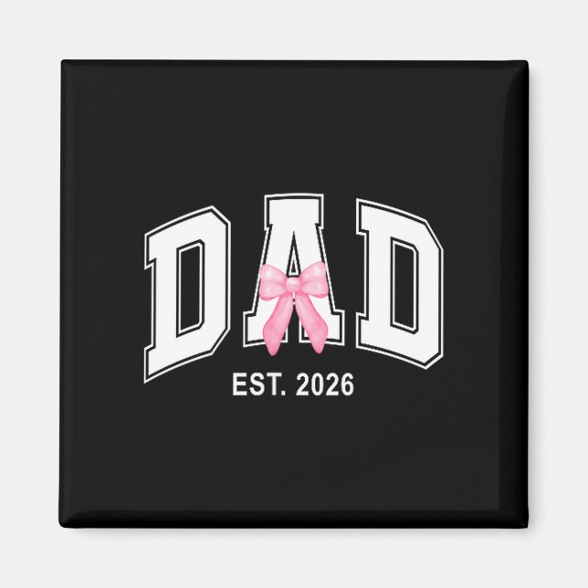 Imã Logo pai de menina 2026 coquete rosa (Frente)