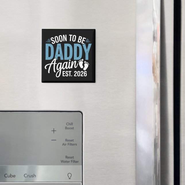 Imã Logo Será Papai Novamente Est 2026 Anúncio de Bebê (In Situ (Fridge))