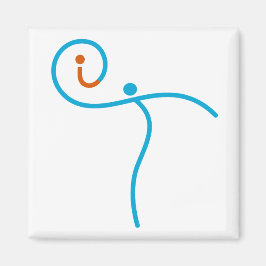 Imã Logotipo 01, ciano/vermelho