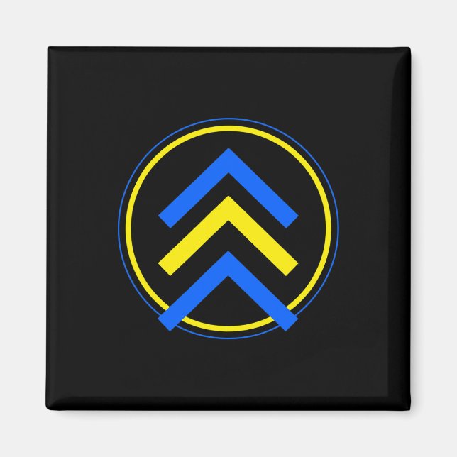 Imã Logotipo 3 Setas Síndrome de Down  (Frente)