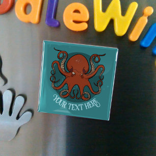 Imã Logotipo Alternativo do Polvo Vermelho Adicione Su