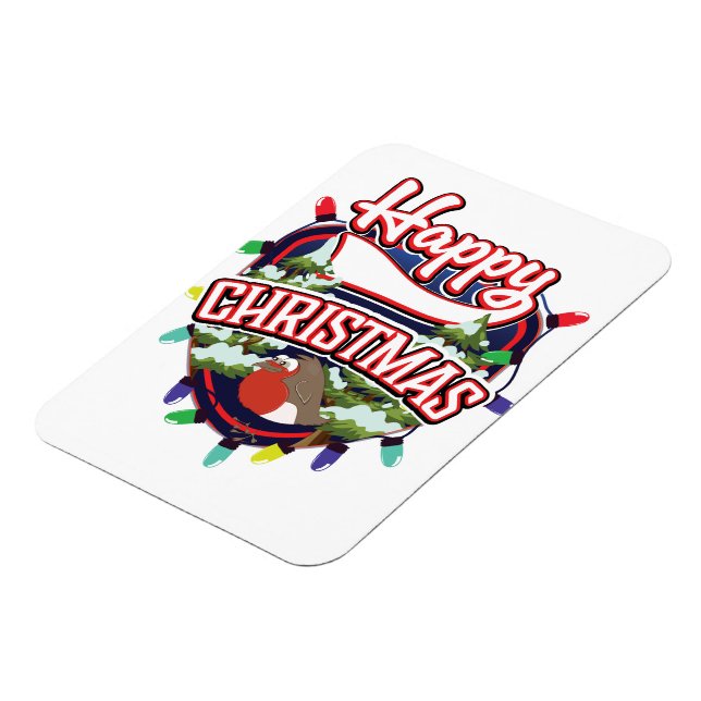 Ímã Logotipo animado de Natal feliz (Left Side)