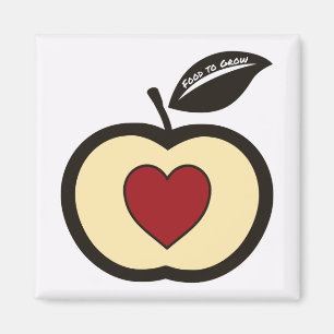 Imã logotipo Apple & Heart Core Food to Grow