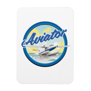 Ímã Logotipo azul de hidroavião Aviator