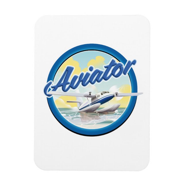 Ímã Logotipo azul de hidroavião Aviator (Vertical)