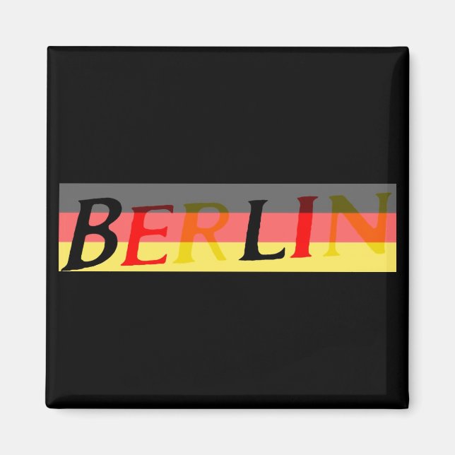 Imã Logotipo Berlim na bandeira alemã (Frente)