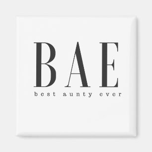 Imã Logotipo branco sempre preto do aunty de BAE o