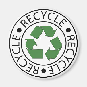 Imã Logotipo Center verde do reciclar