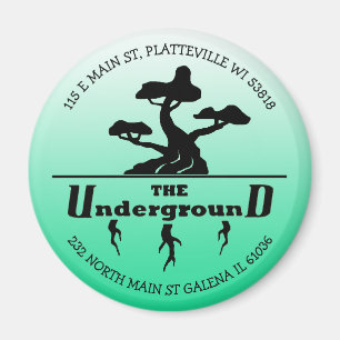 Imã Logotipo comercial e endereçar a apreciação do 