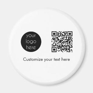 Imã Logotipo comercial Empresa Promocional QR Texto