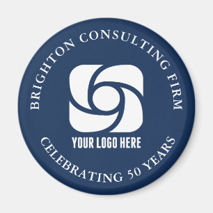 Imã Logotipo da Empresa Azul Marinho Personalizado Neg