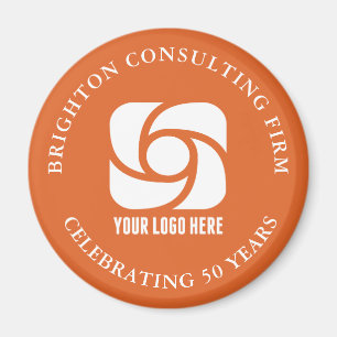 Imã Logotipo da Empresa Laranja Negócios Personalizado