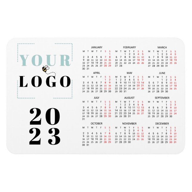 Ímã Logotipo da empresa no calendário 2023 Magnet para (Horizontal)