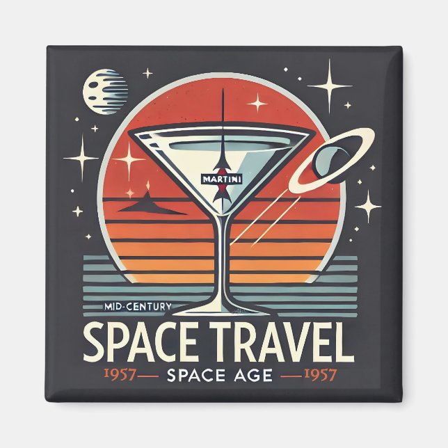 Imã Logotipo da Era Espacial Martini Viagem 1957 (Frente)