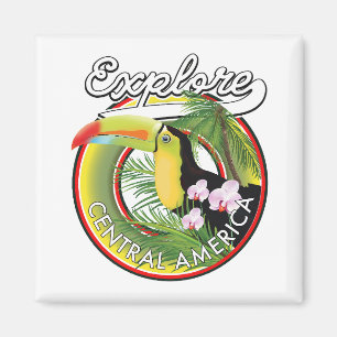 Imã Logotipo da Explore Central America. Ornamento de