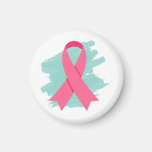 Imã Logotipo da Fita Rosa de Conscientização do Câncer