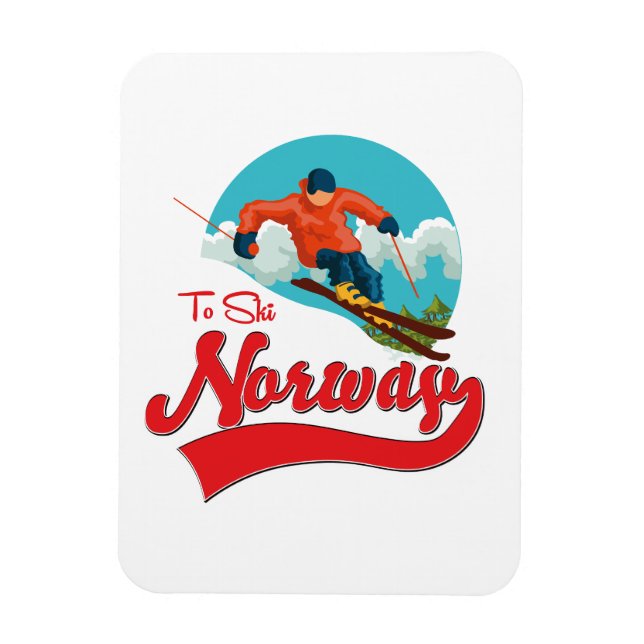Ímã logotipo da Noruega para esqui. (Vertical)