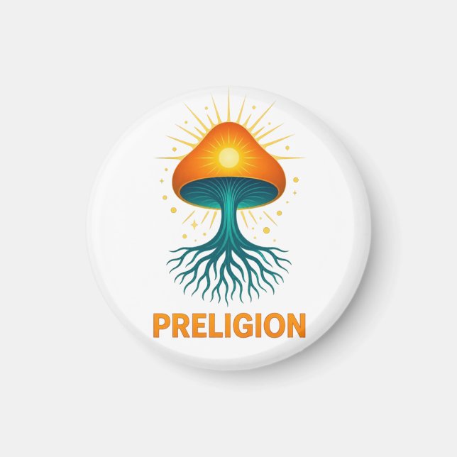 Imã logotipo da Preligion - Cogumelo (Frente)