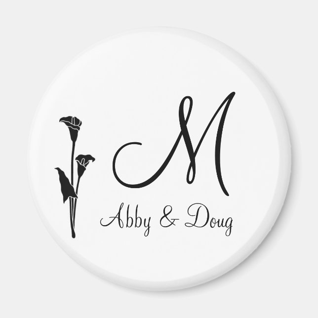 Imã Logotipo da Tulip DIY com monograma (Frente)