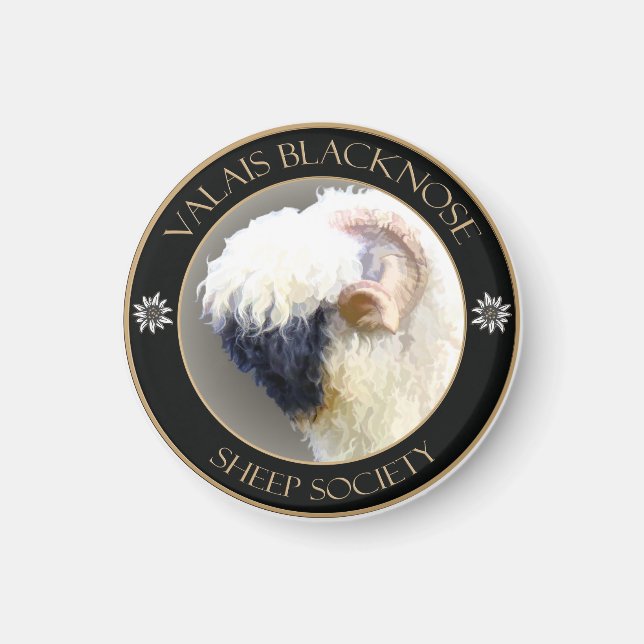 Imã Logotipo da Valais Blacknose Sheep Society (Frente)