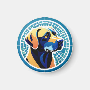 Imã Logotipo de Cabeça de Cachorro Geométrico