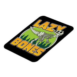 Ímã logotipo de desenho animado Lazy Bones