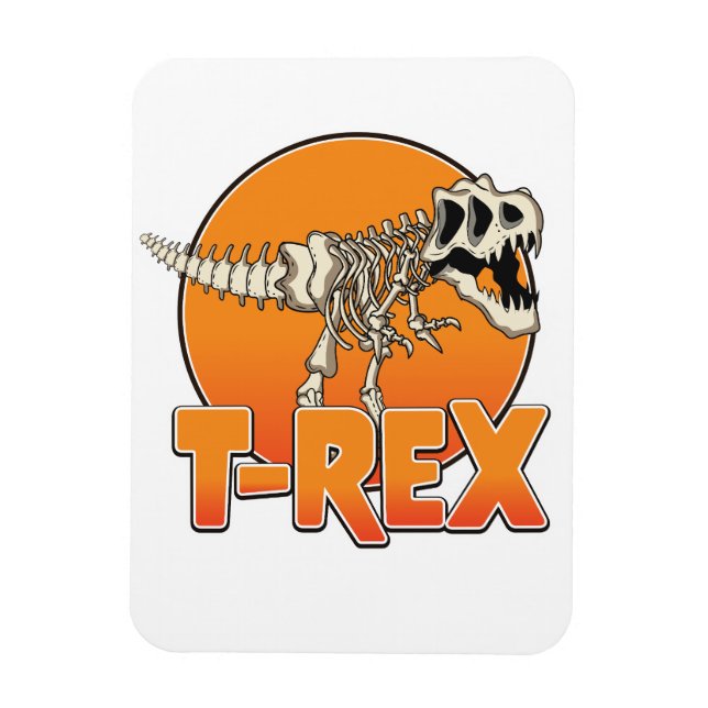 Ímã logotipo de desenho animado T-REX (Vertical)