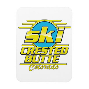 Ímã Logotipo de esqui dos anos 80 de Crested Butte Col