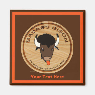 Imã Logotipo de Fazenda Badass Bison