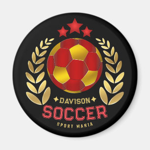 Imã Logotipo de Futebol Nome Personalizado
