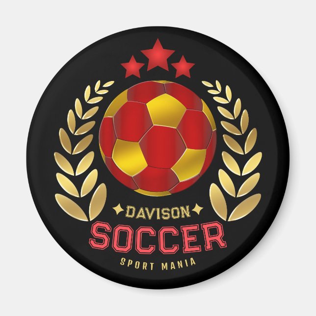 Imã Logotipo de Futebol Nome Personalizado (Frente)