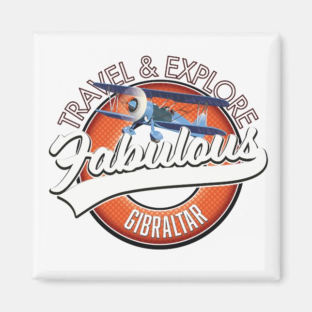 Imã logótipo de Gibraltar fabuloso explorar viagem (Frente)