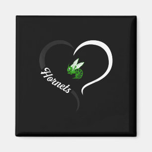 Imã Logotipo de Highland Hornets Half Heart Slogan Hs