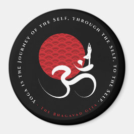 Imã Logotipo de Íoga Espiritual Indiano de Red Sun
