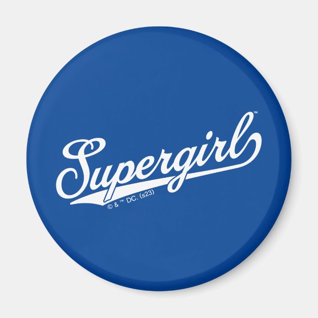 Imã Logotipo de nome completo da Supergirl Baseball (Frente)